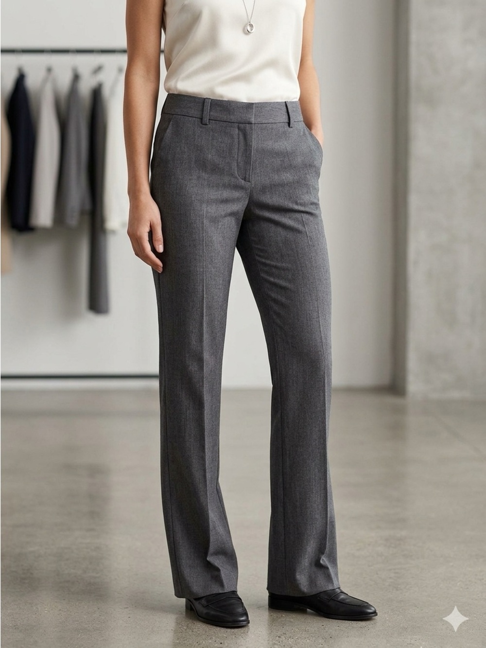 Tailored Women's Charcoal Gray Dress Pants